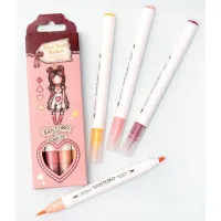 Gorjuss Wonderland Fiber Brush Markers Reds/Pink/Yellow (4pcs) (GOR-WL-FBLM11)